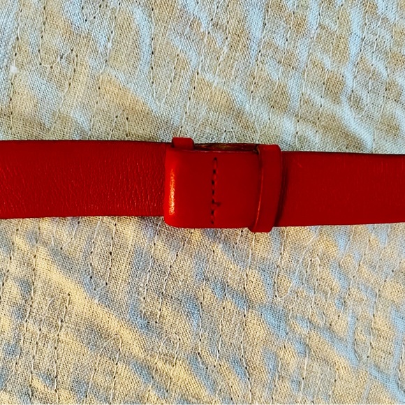 Talbots Red Leather Belt Italy - Picture 4 of 6